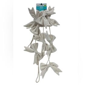Easter White Fabric Bow Garland, 6 ft. Way To Celebrate Brand New.